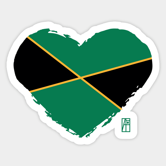 I love my country. I love Jamaica. I am a patriot. In my heart, there is always the flag of Jamaica Sticker by ArtProjectShop